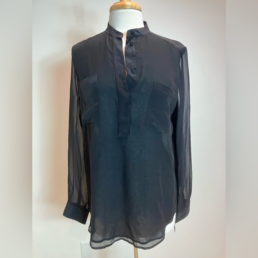 3.1 PHILLIP LIM - SILK MOCK NECK BLOUSE